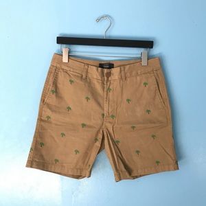 J Crew Boyfriend Chino Short Embroidered Palm Tree